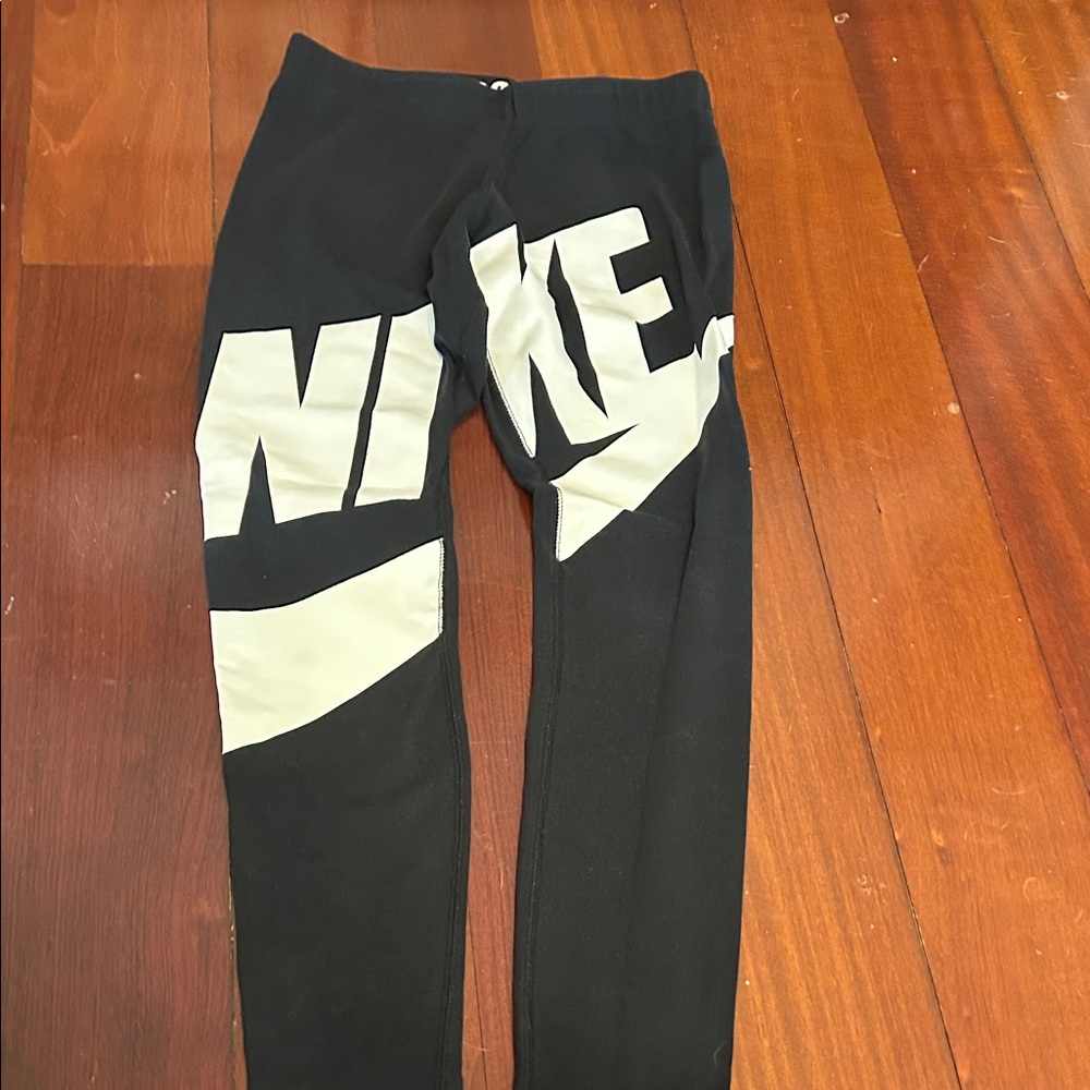 Nike Black and White Logo Leggings